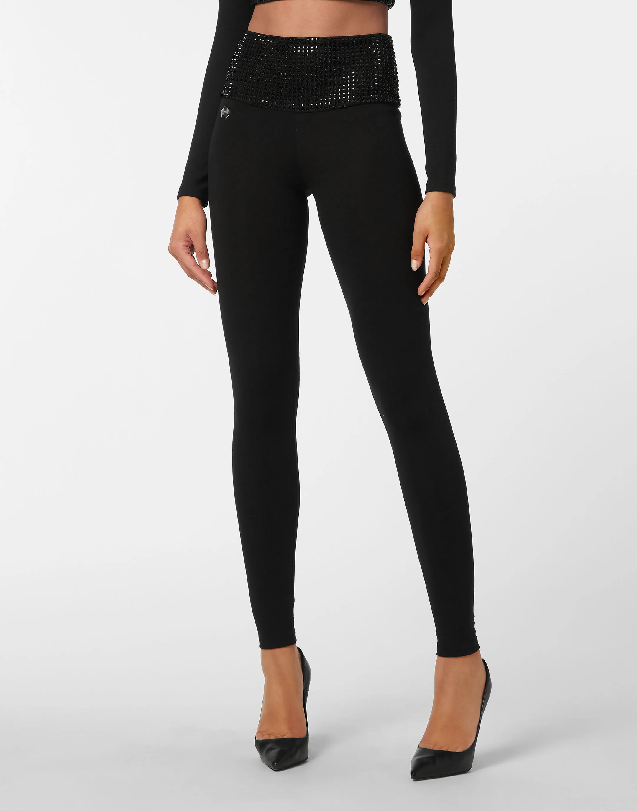 High Waist Leggings  with Crystals