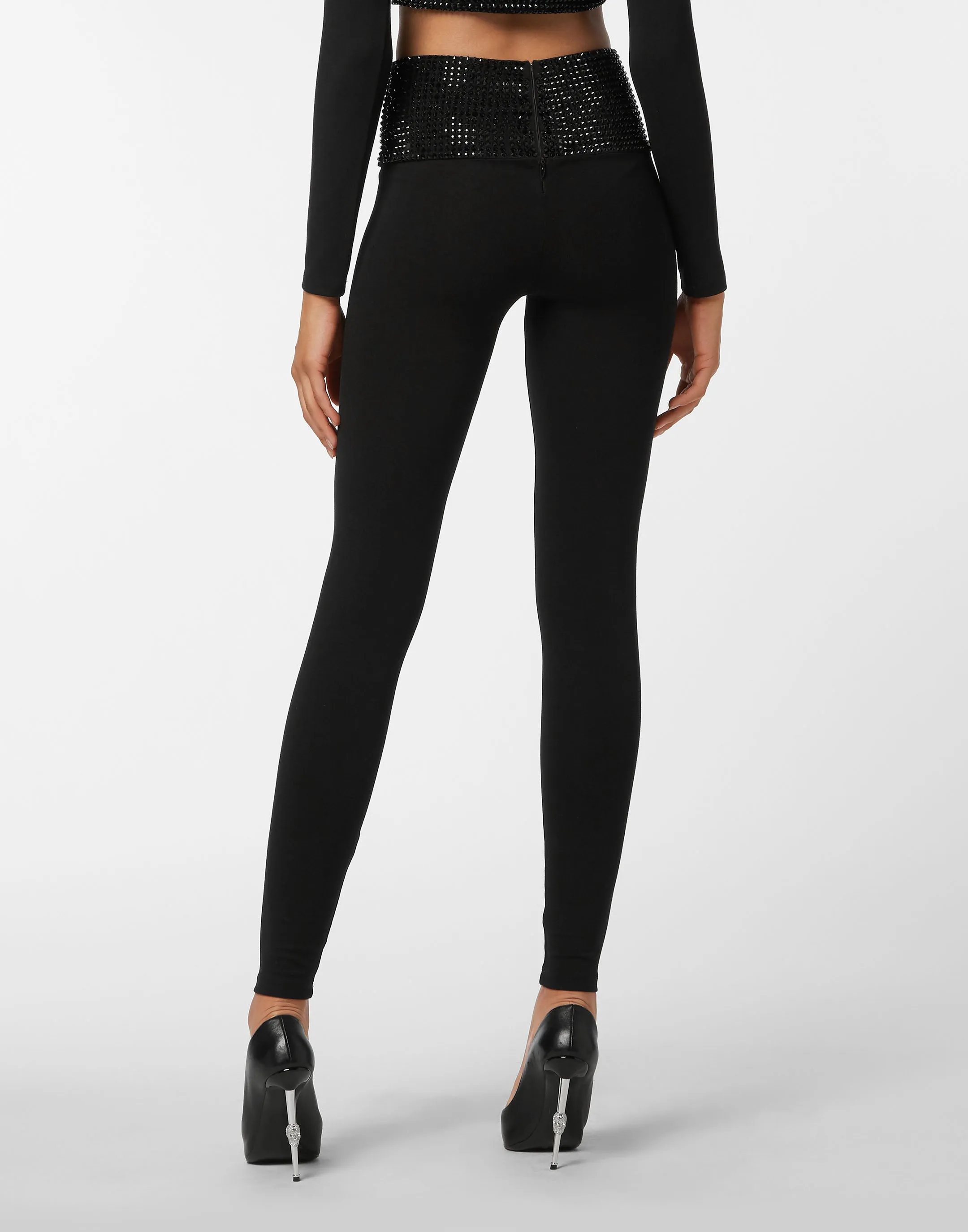 High Waist Leggings  with Crystals