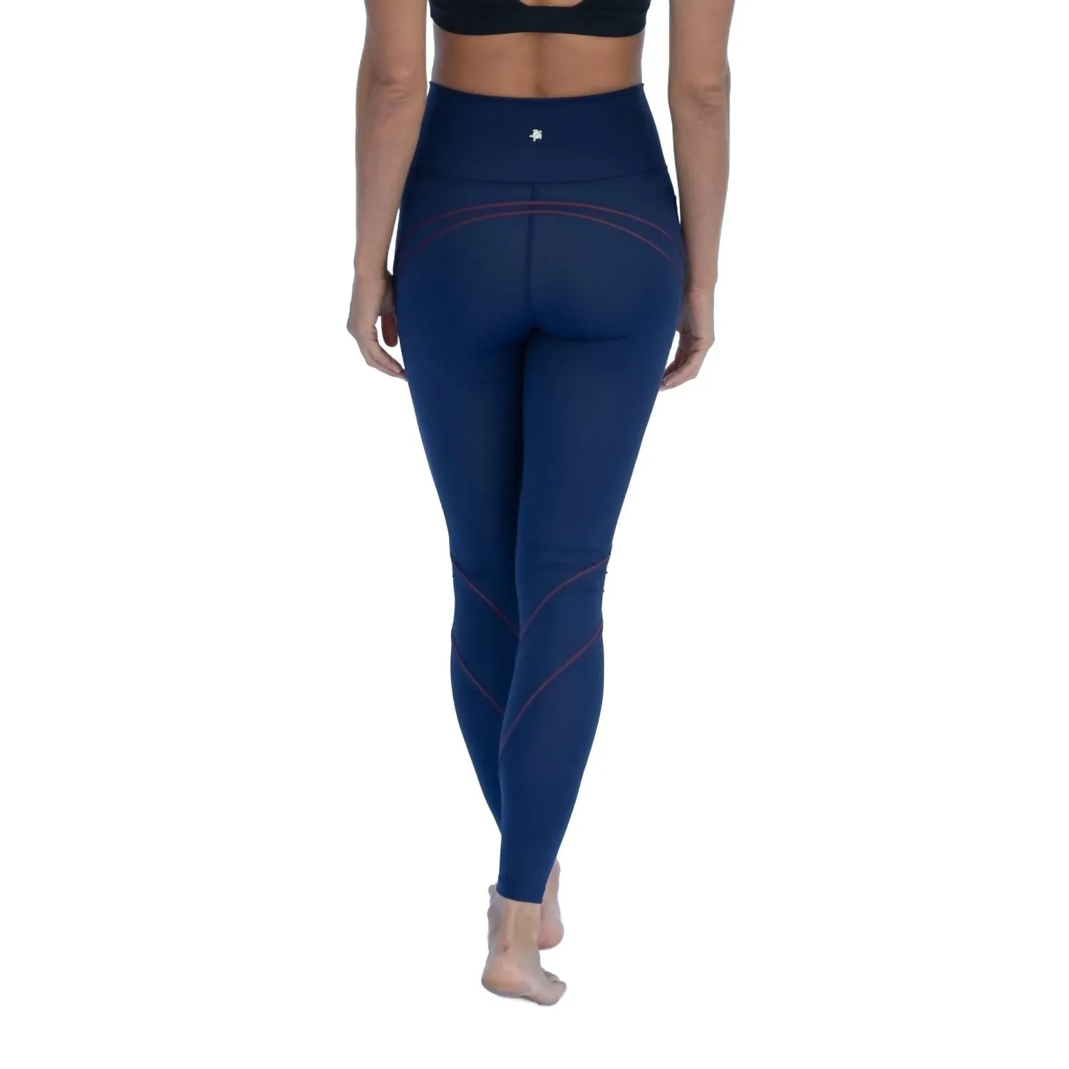 High-Waist Sculpting Leggings In Navy-Aubergine