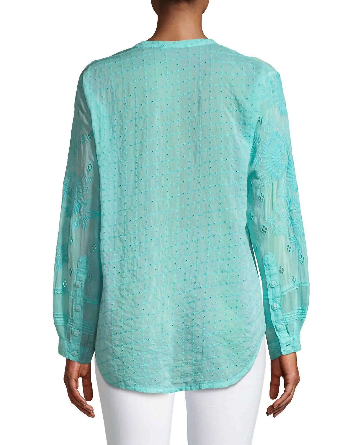 Hunter Tie Front Blouse In Bright Eye