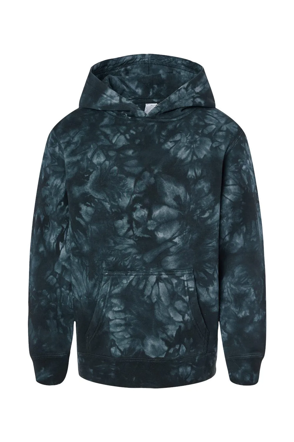 Independent Trading Company Youth Tie-Dye Hooded Sweatshirt Hoodie w/ Pouch Pocket - Black