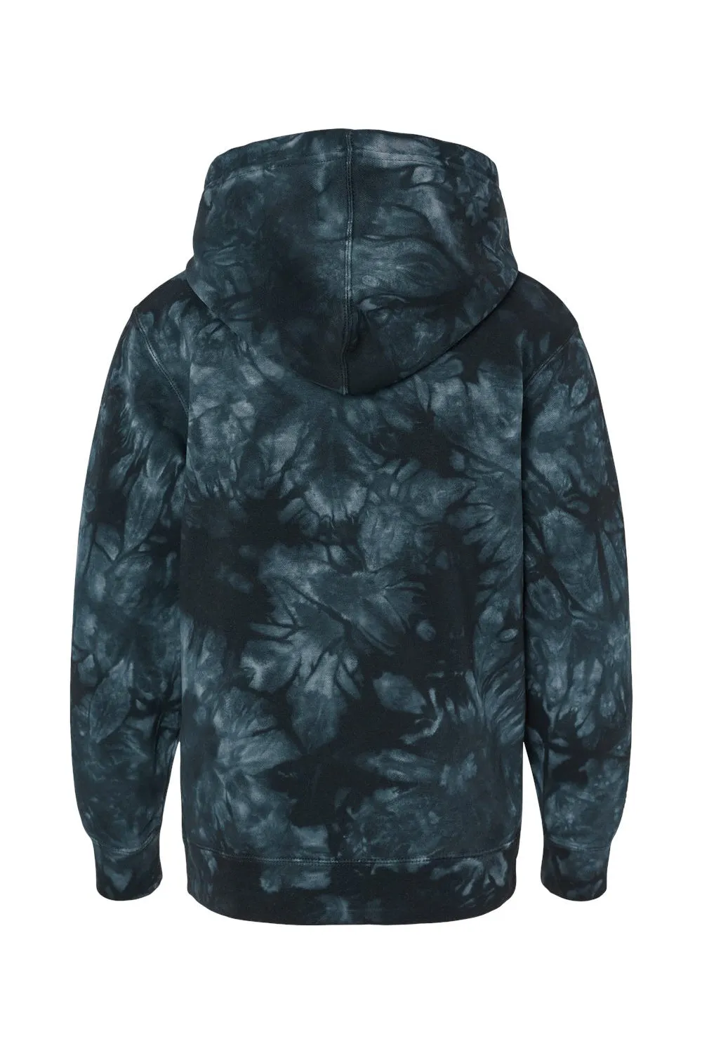 Independent Trading Company Youth Tie-Dye Hooded Sweatshirt Hoodie w/ Pouch Pocket - Black