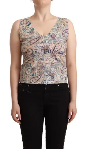 John Galliano  Cotton Sleeveless V-neck Tank Women's Top
