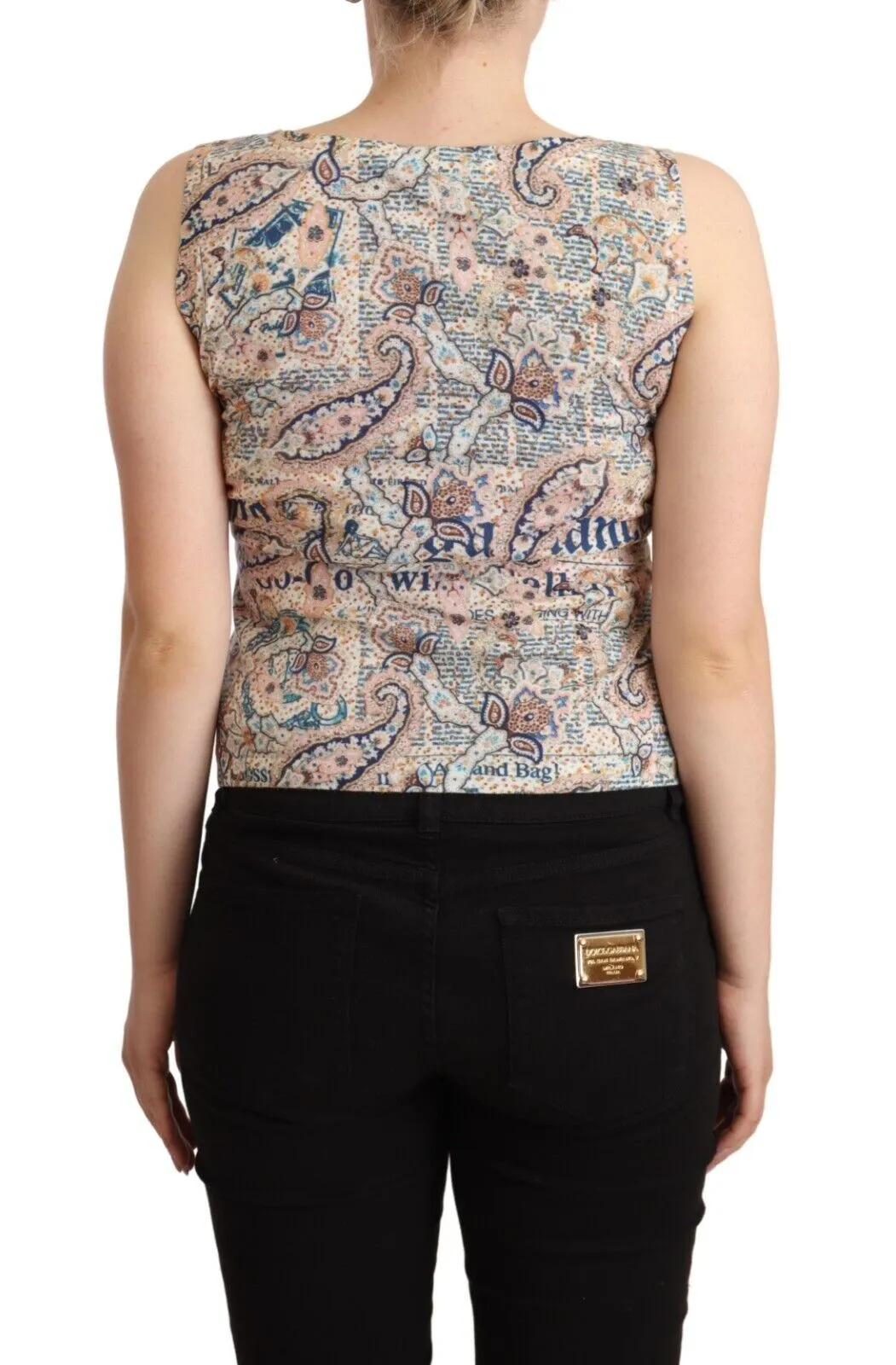 John Galliano  Cotton Sleeveless V-neck Tank Women's Top