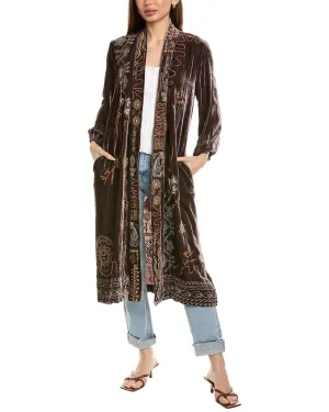 Johnny Was Velvet Bishop Sleeve Kimono Silk-Blend Coat
