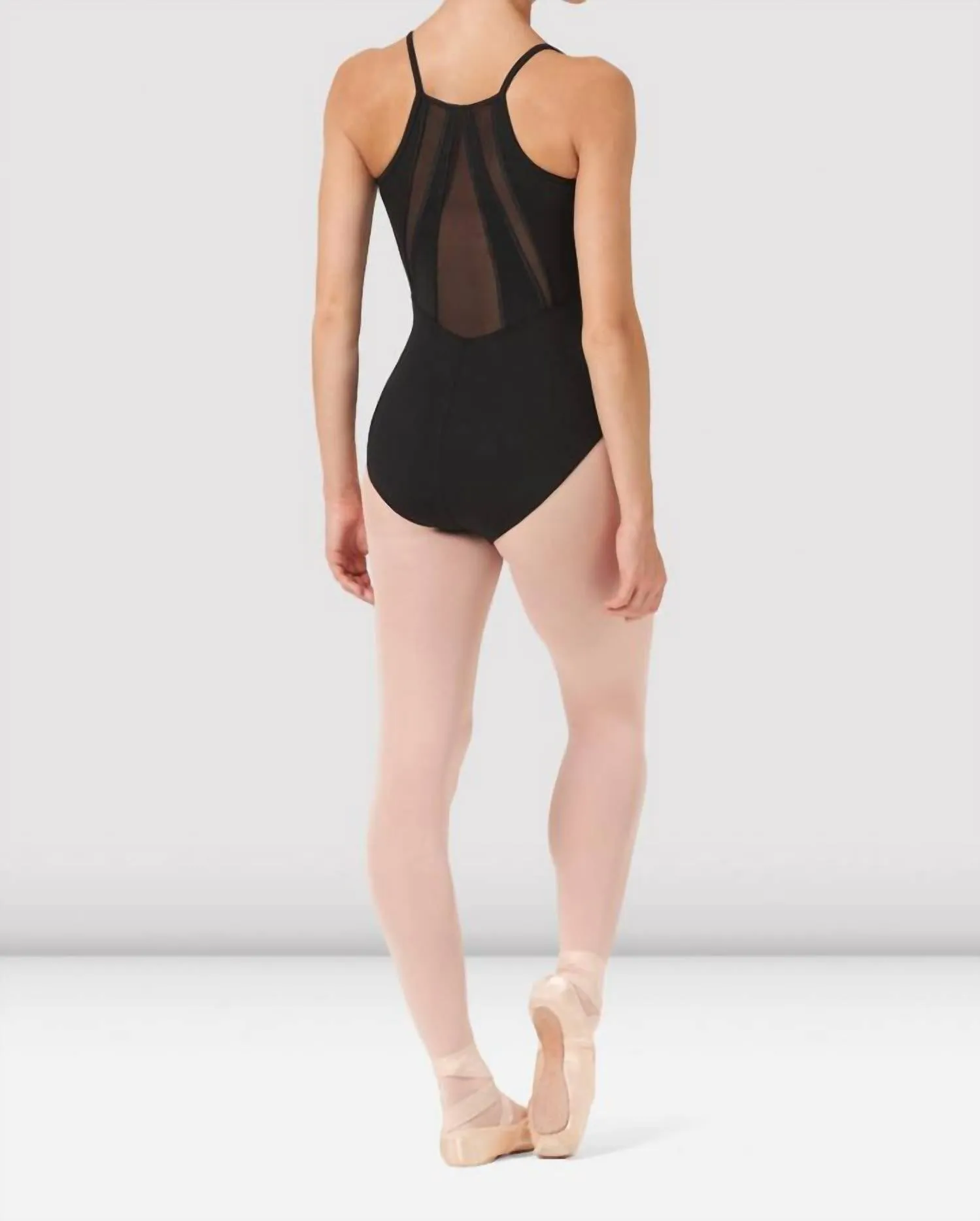 Jubilee Mesh Back Cami Leotard In Black