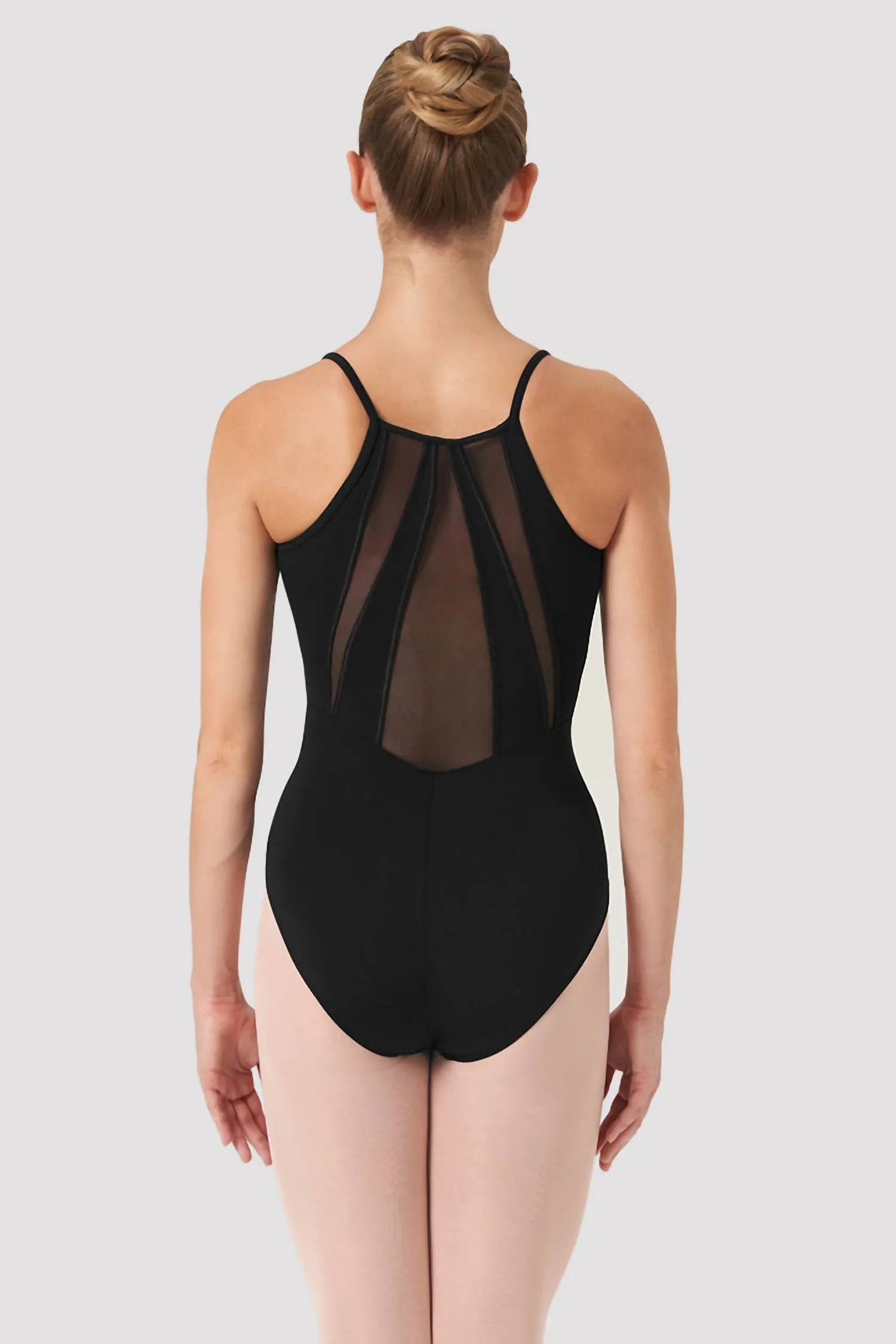 Jubilee Mesh Back Cami Leotard In Black