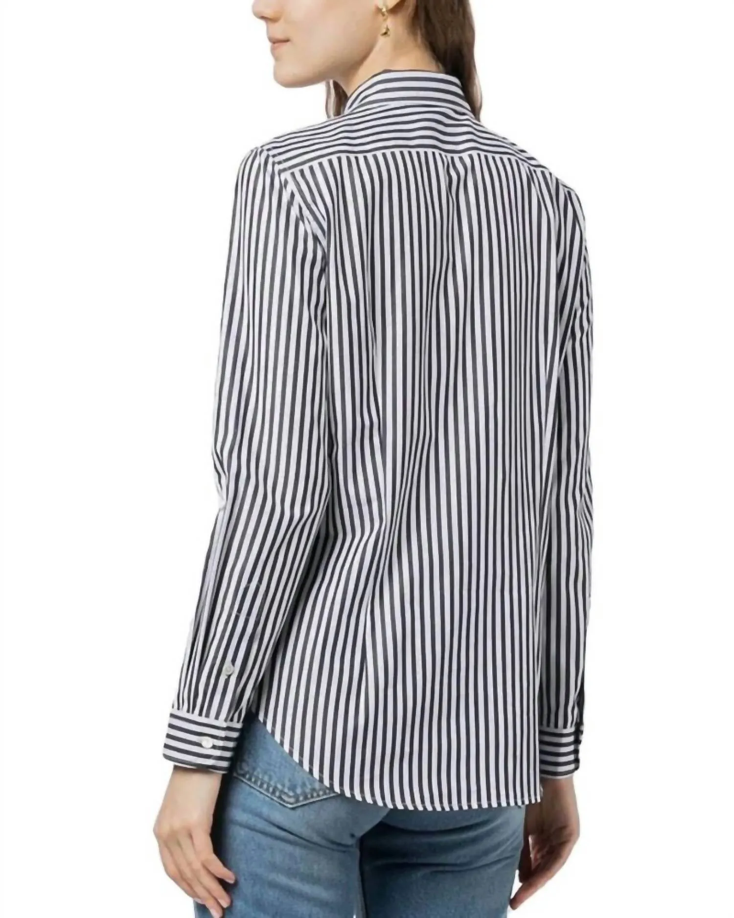 Kate Button Down Shirt In Black/white