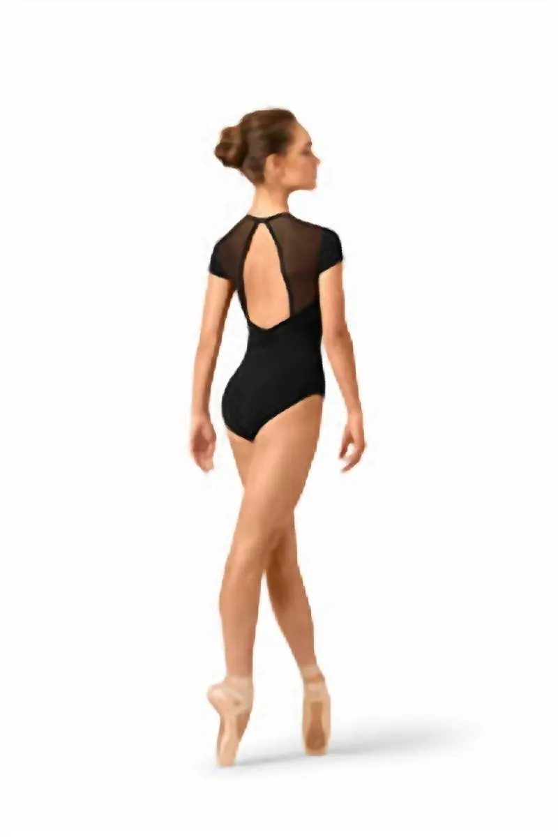 Ladies Cap Sleeve Leotard In Black