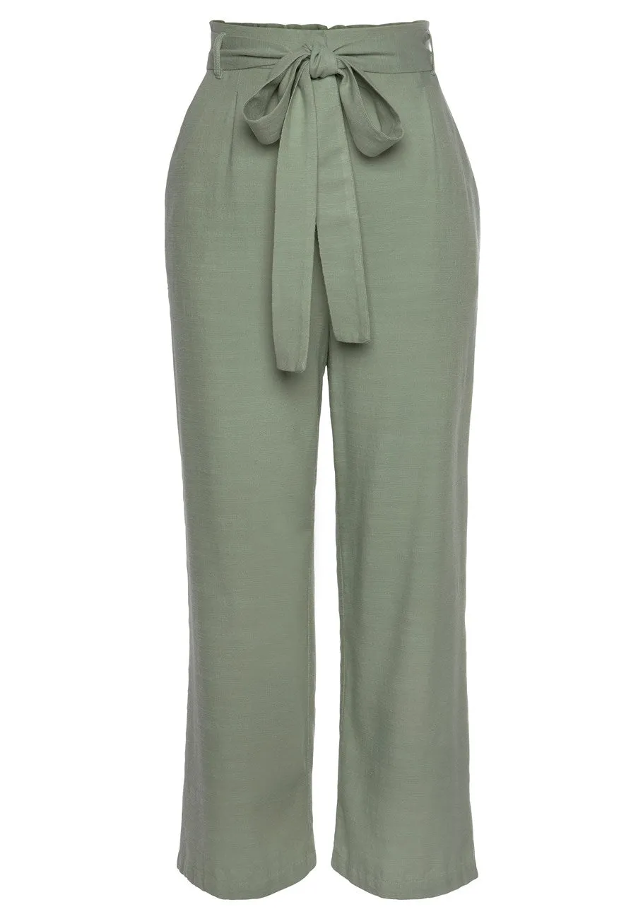 LASCANA Women's Paper Bag Waist Pants