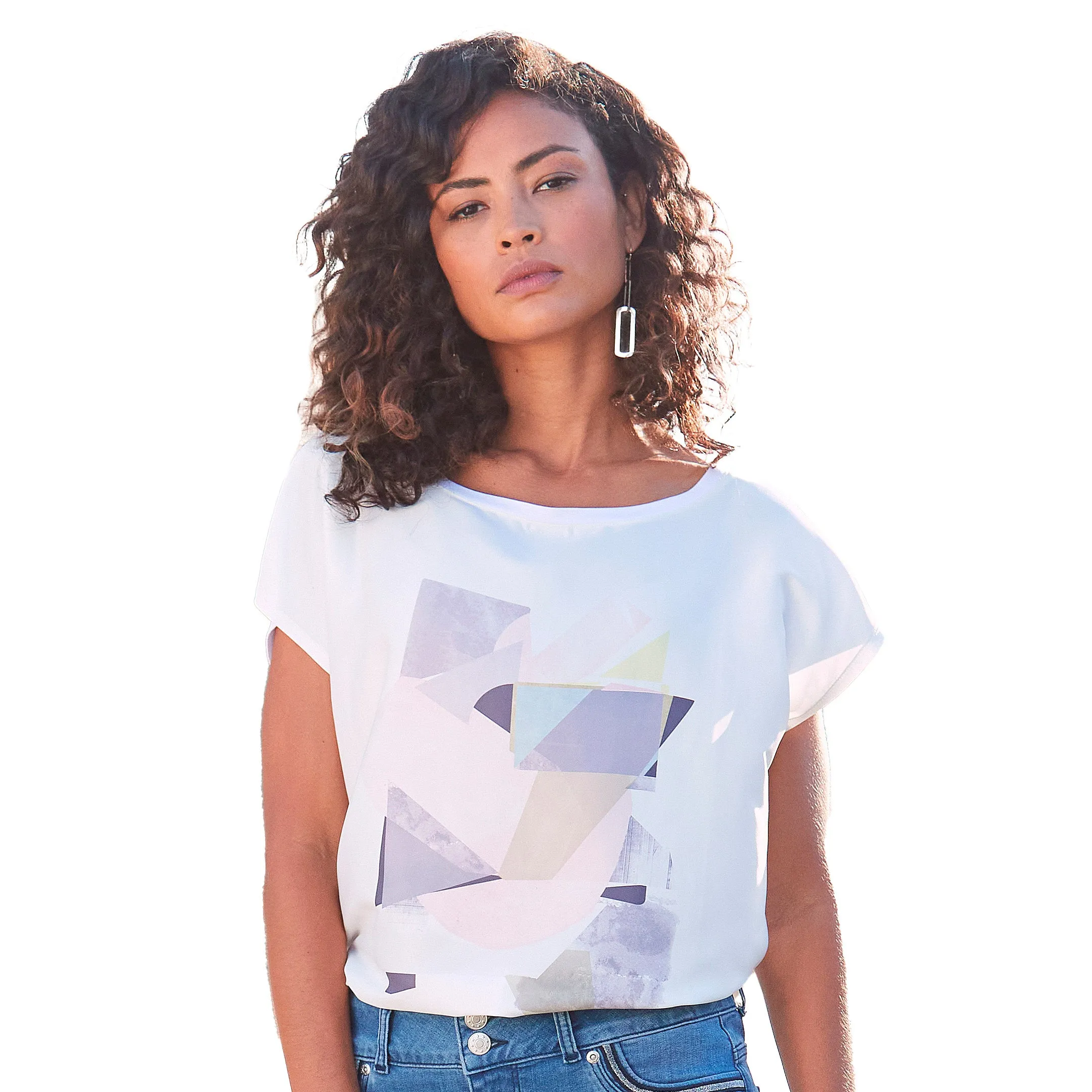 LASCANA Women's Short Sleeve Graphic Top