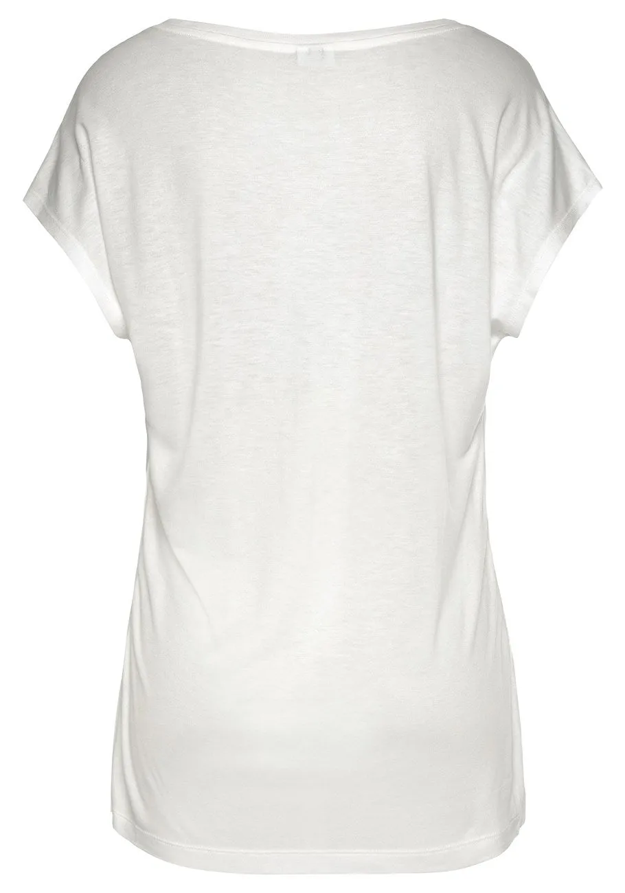 LASCANA Women's Short Sleeve Graphic Top