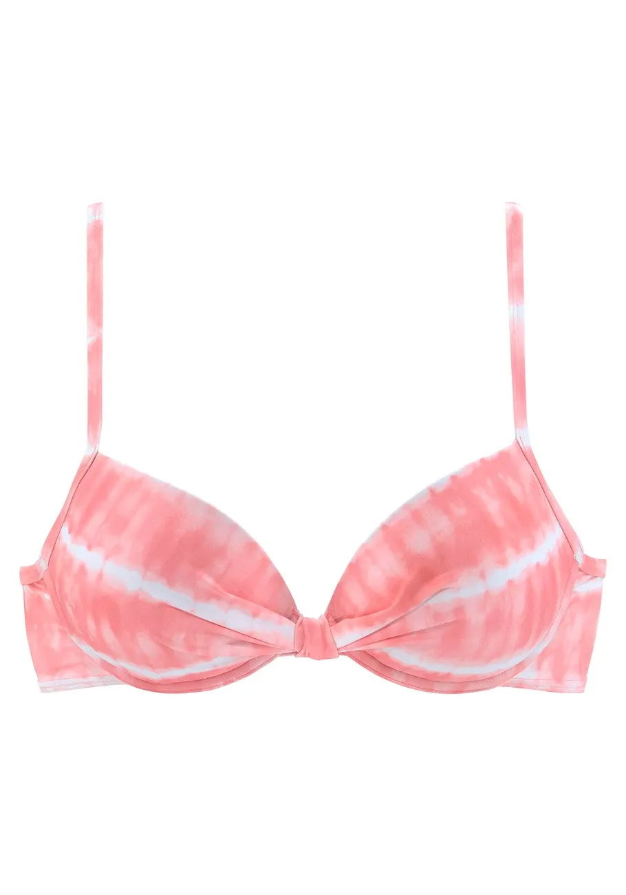 LASCANA Women's Tie Dye Underwire Bikini Top