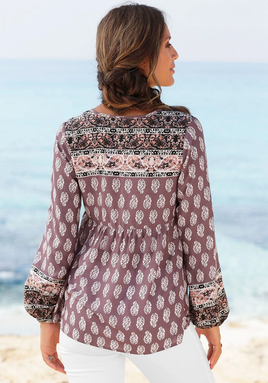 LASCANA Women's Boho Long Sleeve Top