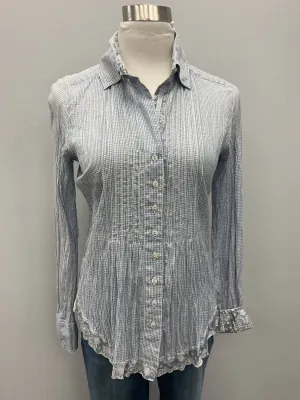 Light Blue Mini Check Cotton Shirt