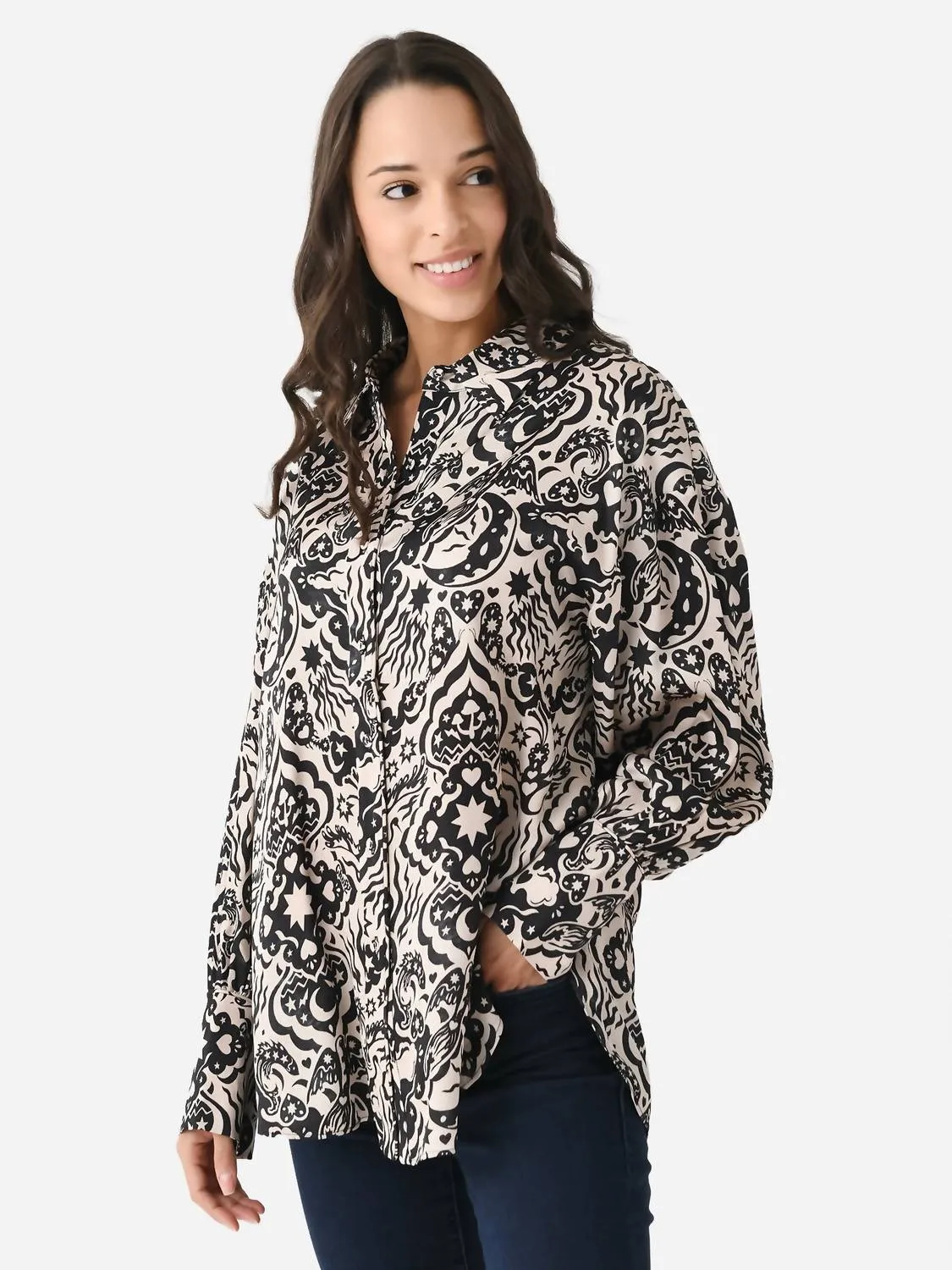 Liv Shirt In Stencil Black