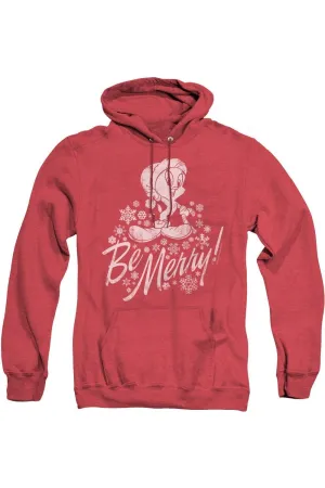 Looney Tunes Merry Tweety Adult Heather Hoodie / Hooded Sweatshirt
