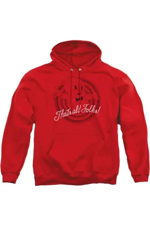 Looney Tunes Thats All Folks Adult Pull Over Hoodie / Hooded Sweatshirt