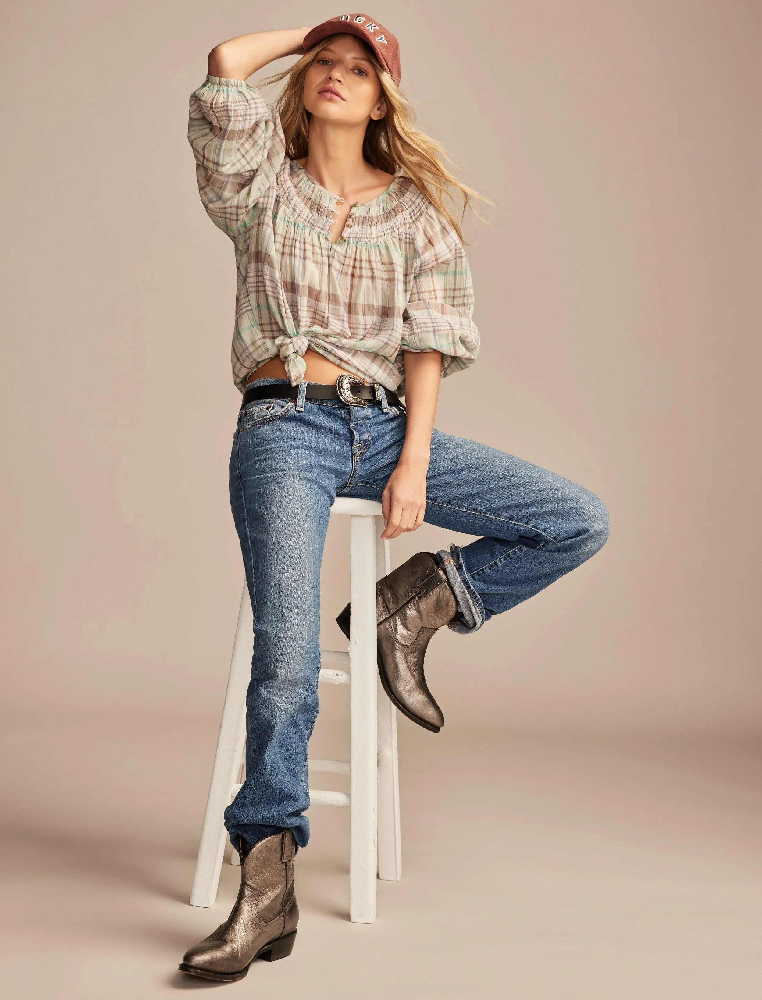 Lucky Brand Women's Easy Smocked Blouse