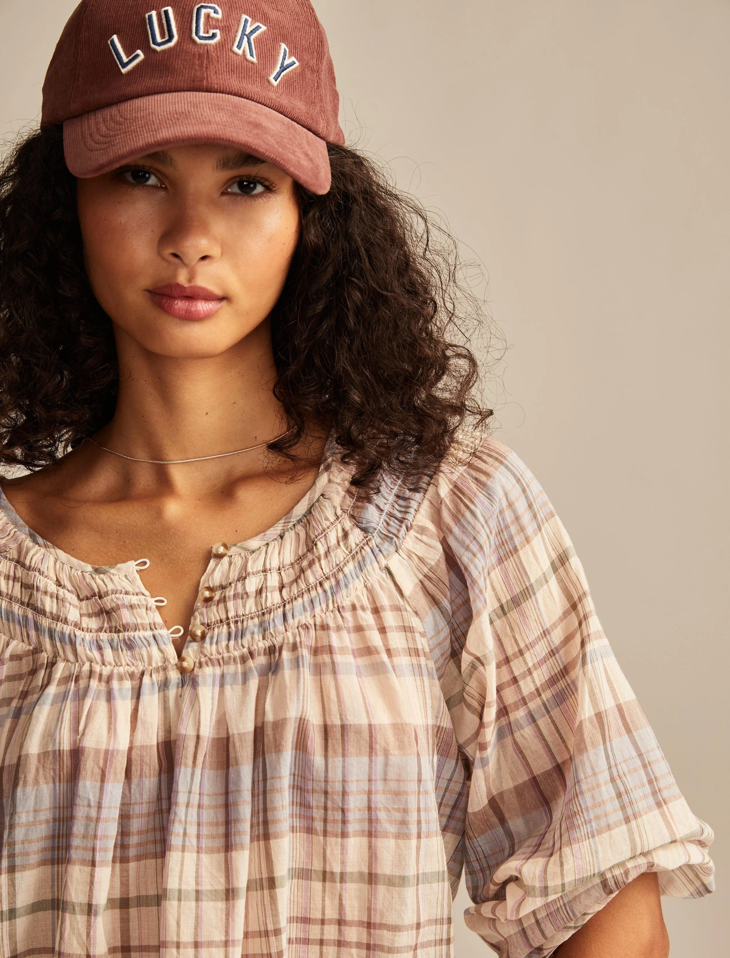 Lucky Brand Women's Easy Smocked Blouse