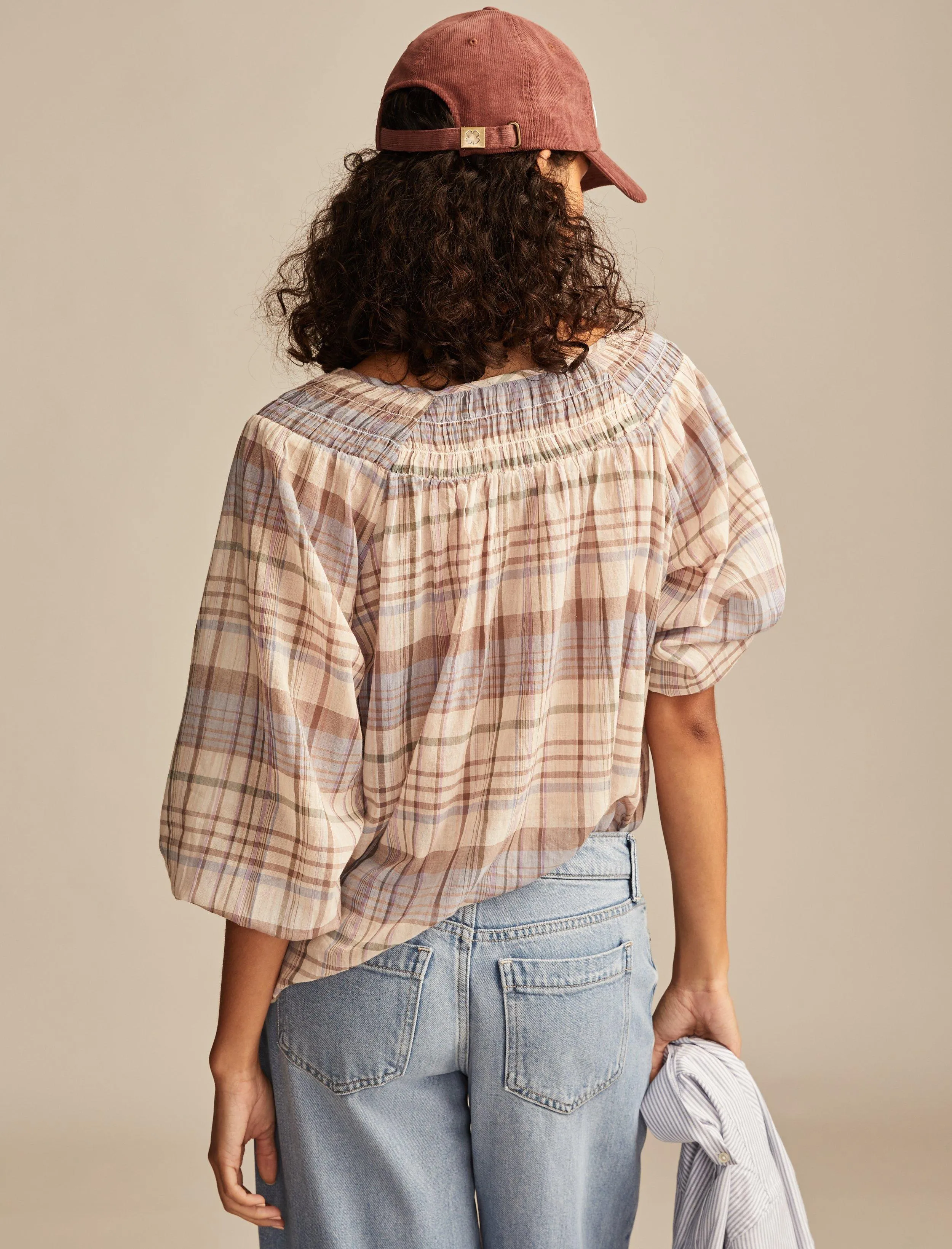 Lucky Brand Women's Easy Smocked Blouse