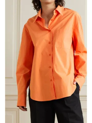 Lui Organic Cotton Shirt In Tangerine