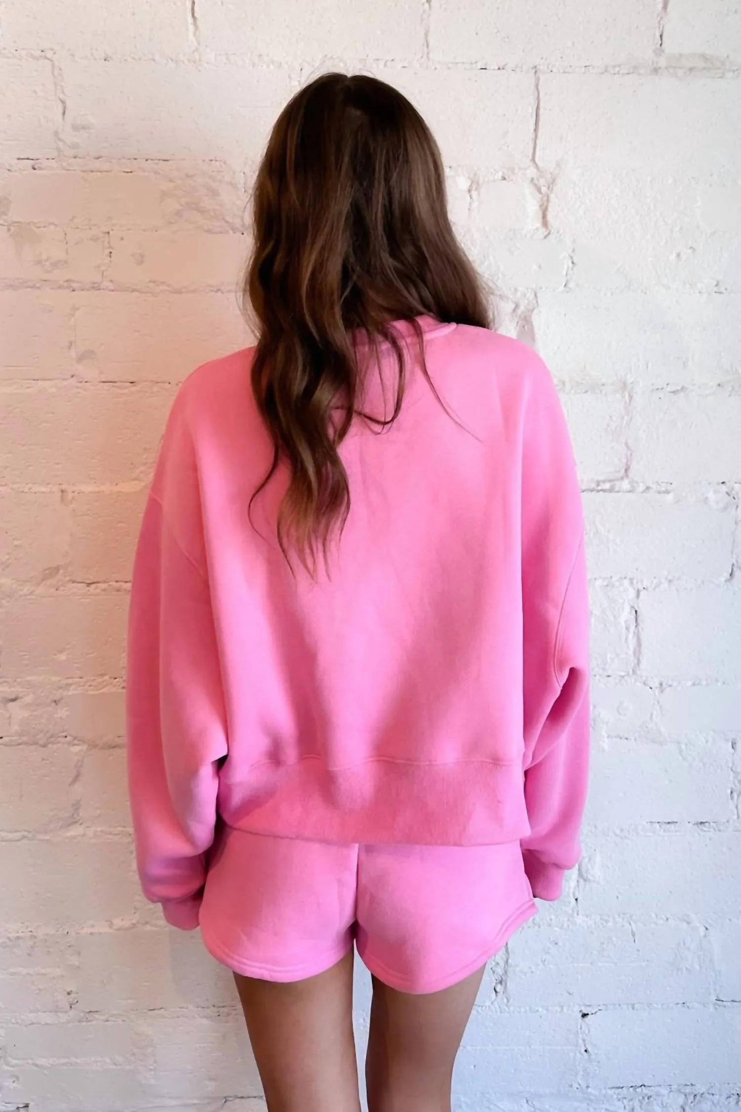 Luv Ya Top Sweatshirt In Hot Pink