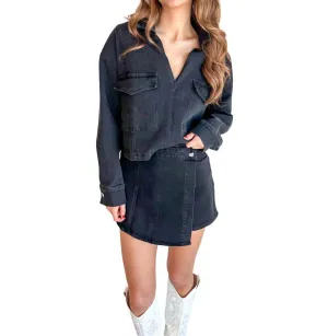 Maggie Denim Shirt In Black