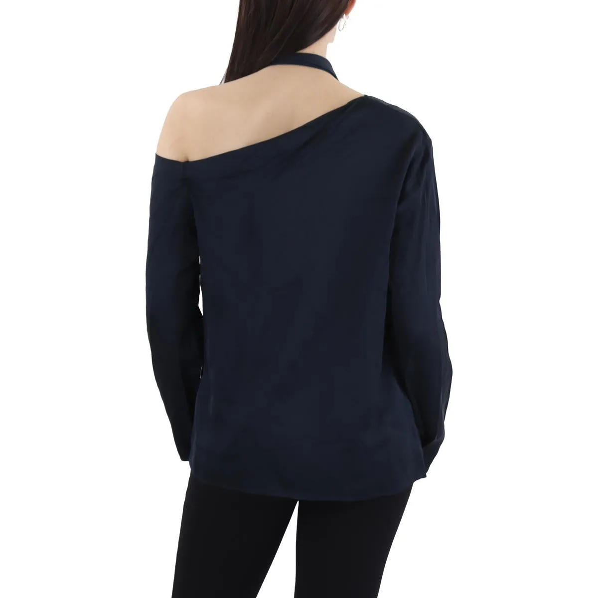 Matilda Womens Side Tie Manmade Blouse