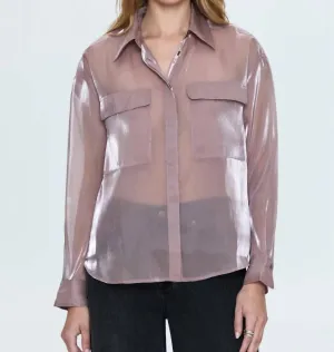 Miranda Sheer Organza Shirt In Sugar Plum
