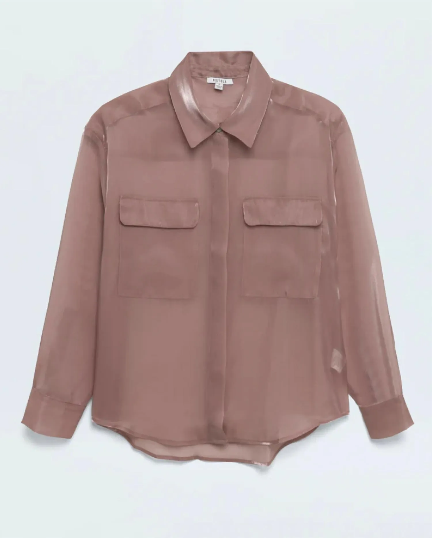 Miranda Sheer Organza Shirt In Sugar Plum