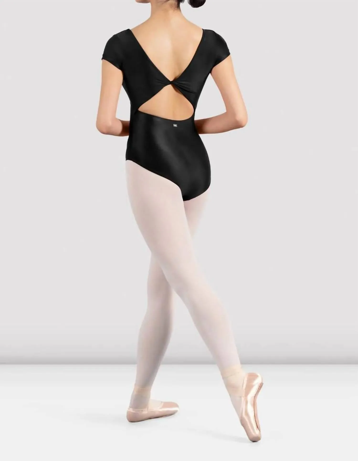 Mirella Black Glow Cap Sleeve Leotard