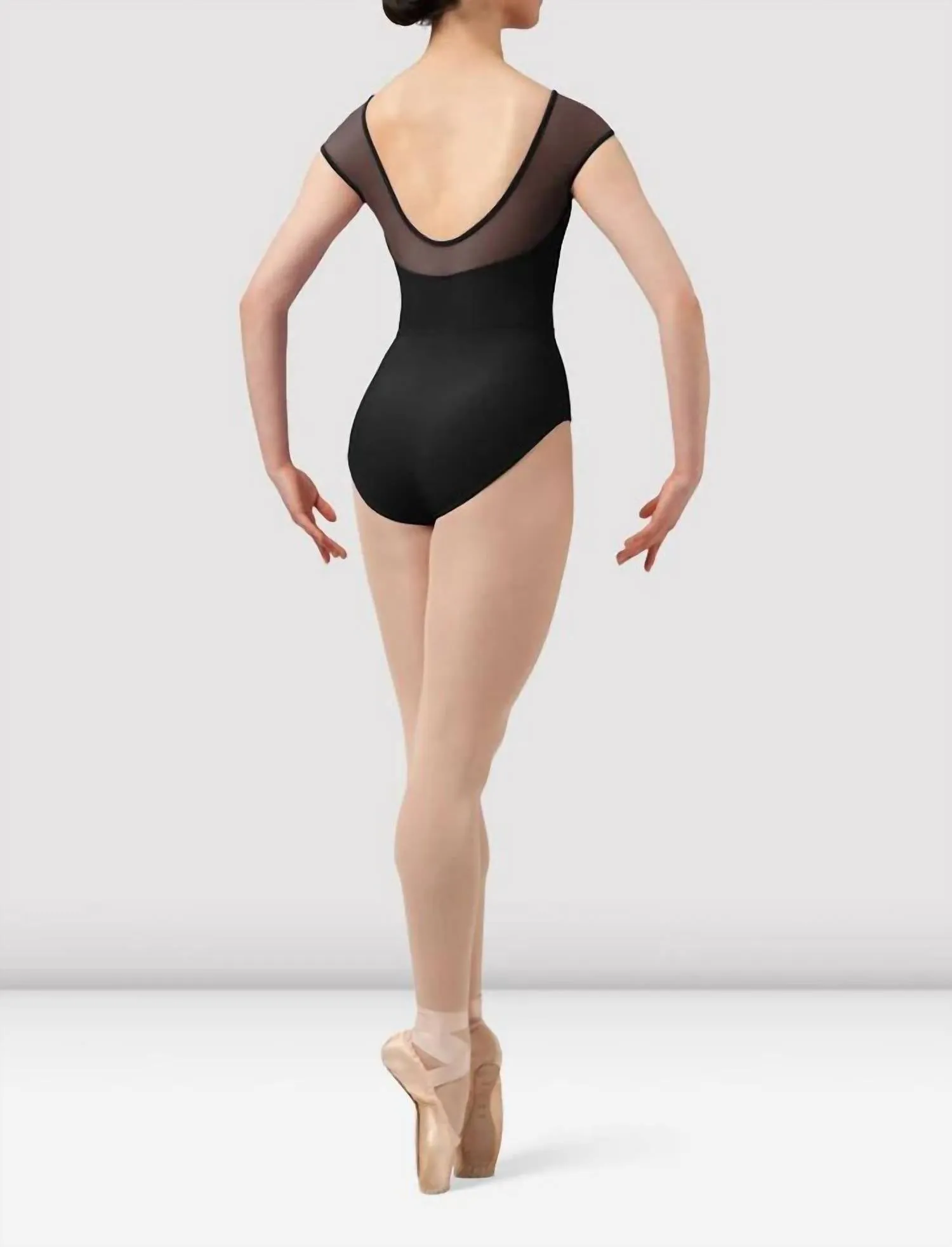 Mirella Chevron Boat Neck Leotard In Black