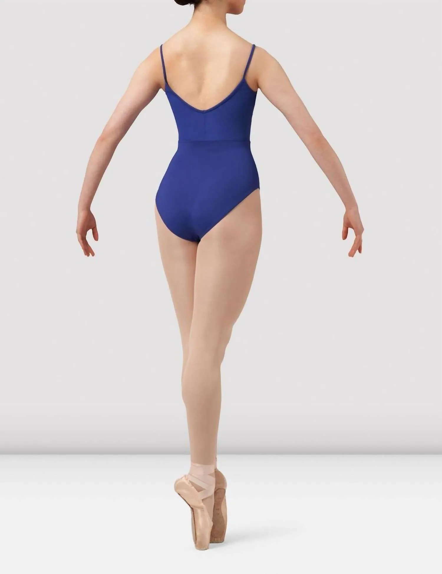 Mirella Chevron Camisole Leotard In Marine Blue