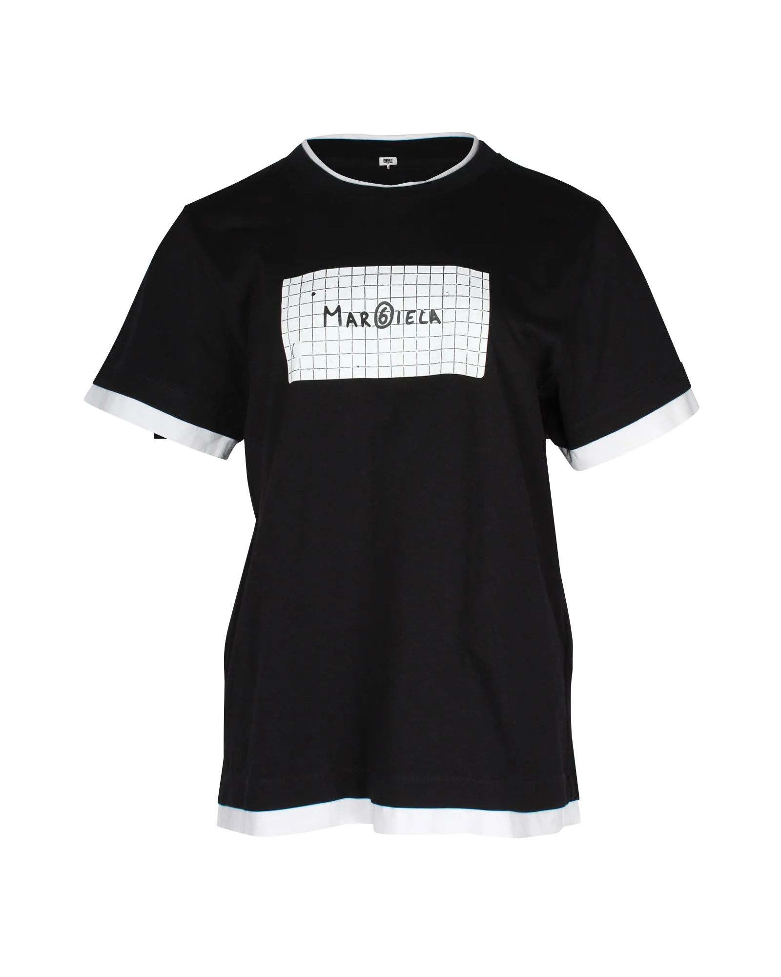 MM6 Maison Margiela Crewneck T-Shirt in Black Cotton