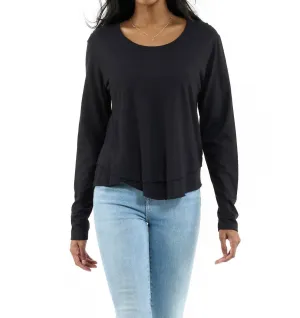 Mock Layer Long Sleeve In Black