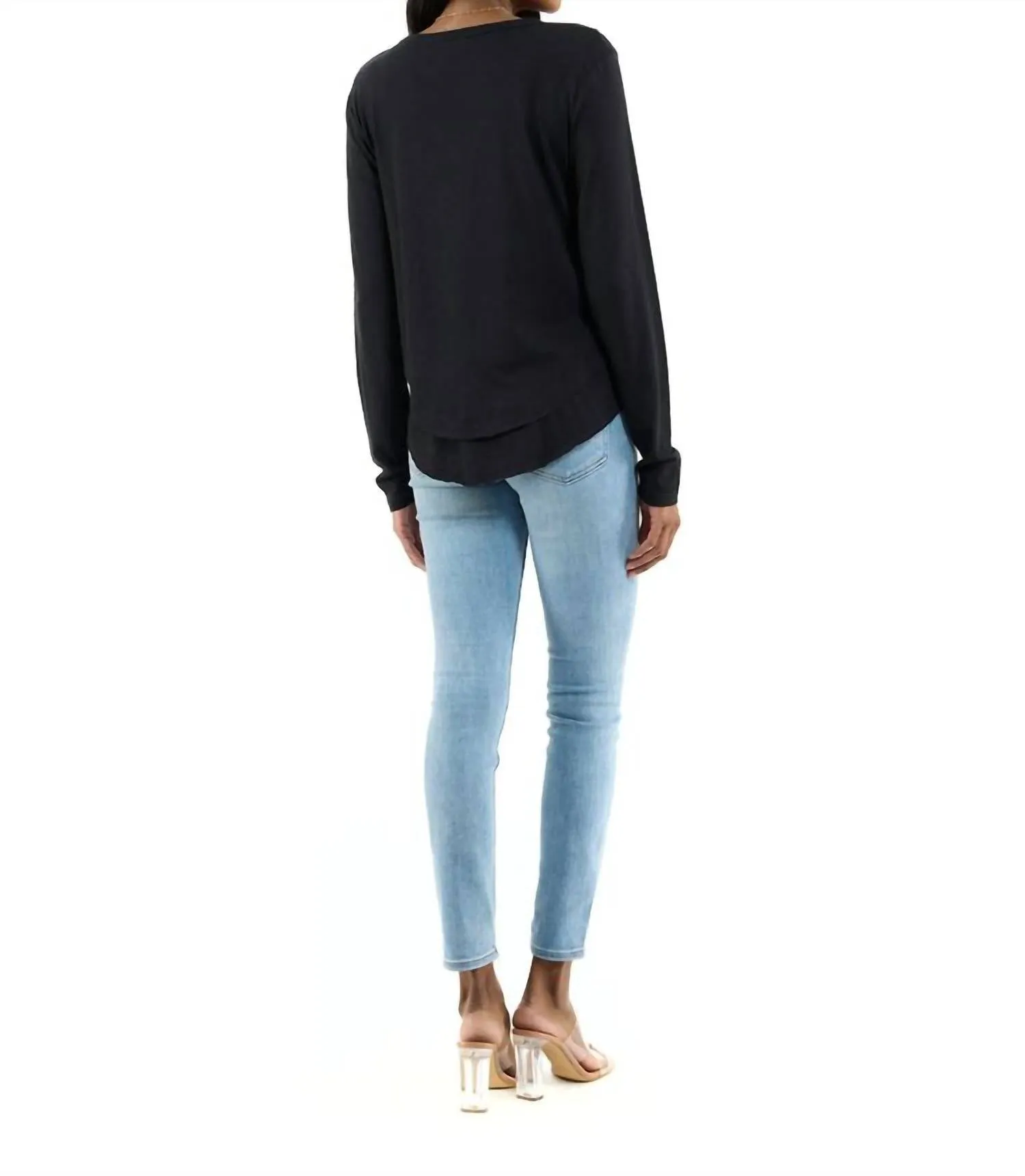 Mock Layer Long Sleeve In Black