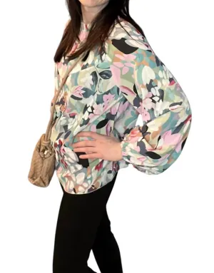 Mock Neck Blouse In Multi