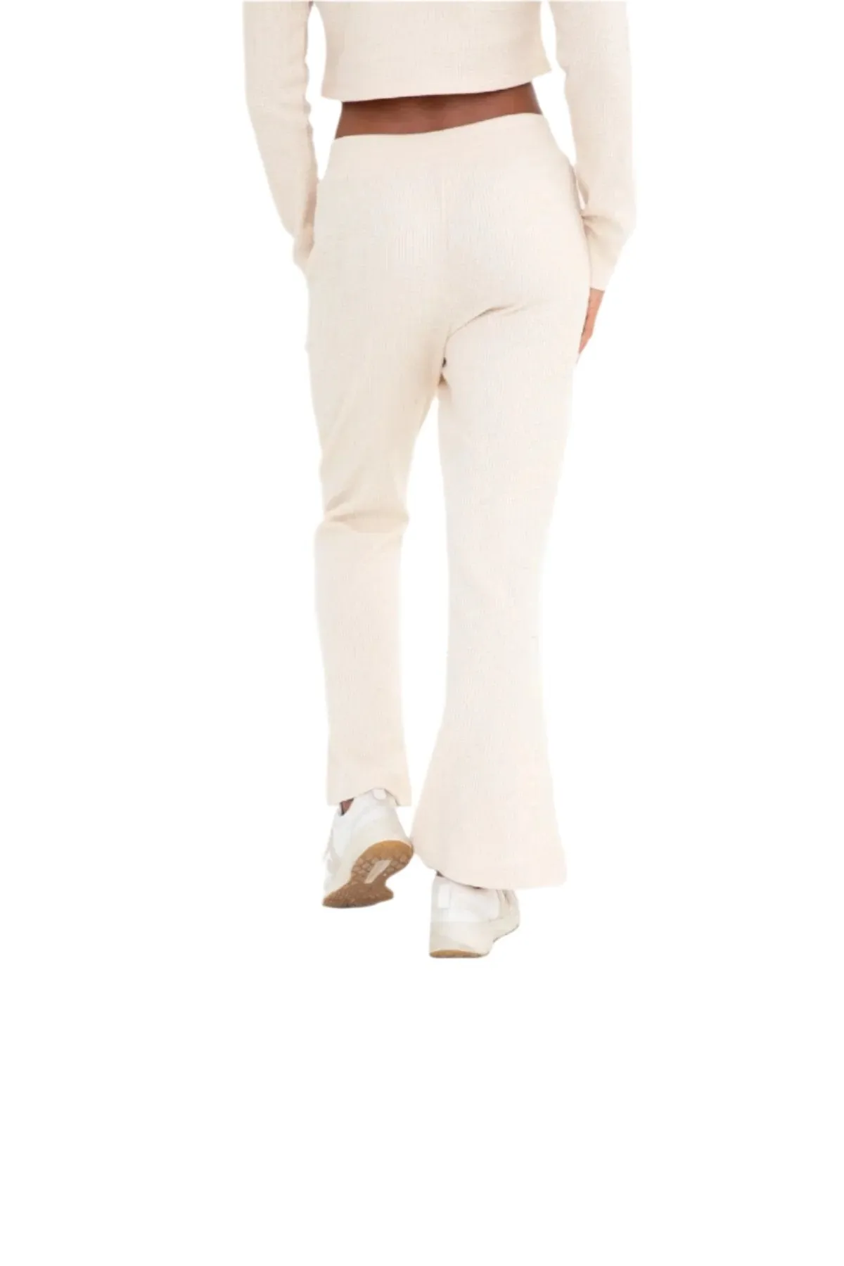 Mono B Waffle Knit Flared Lounge Pant Floods SB507