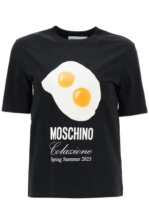 Moschino Women's  Cotton T-Shirt With Fried Egg Print