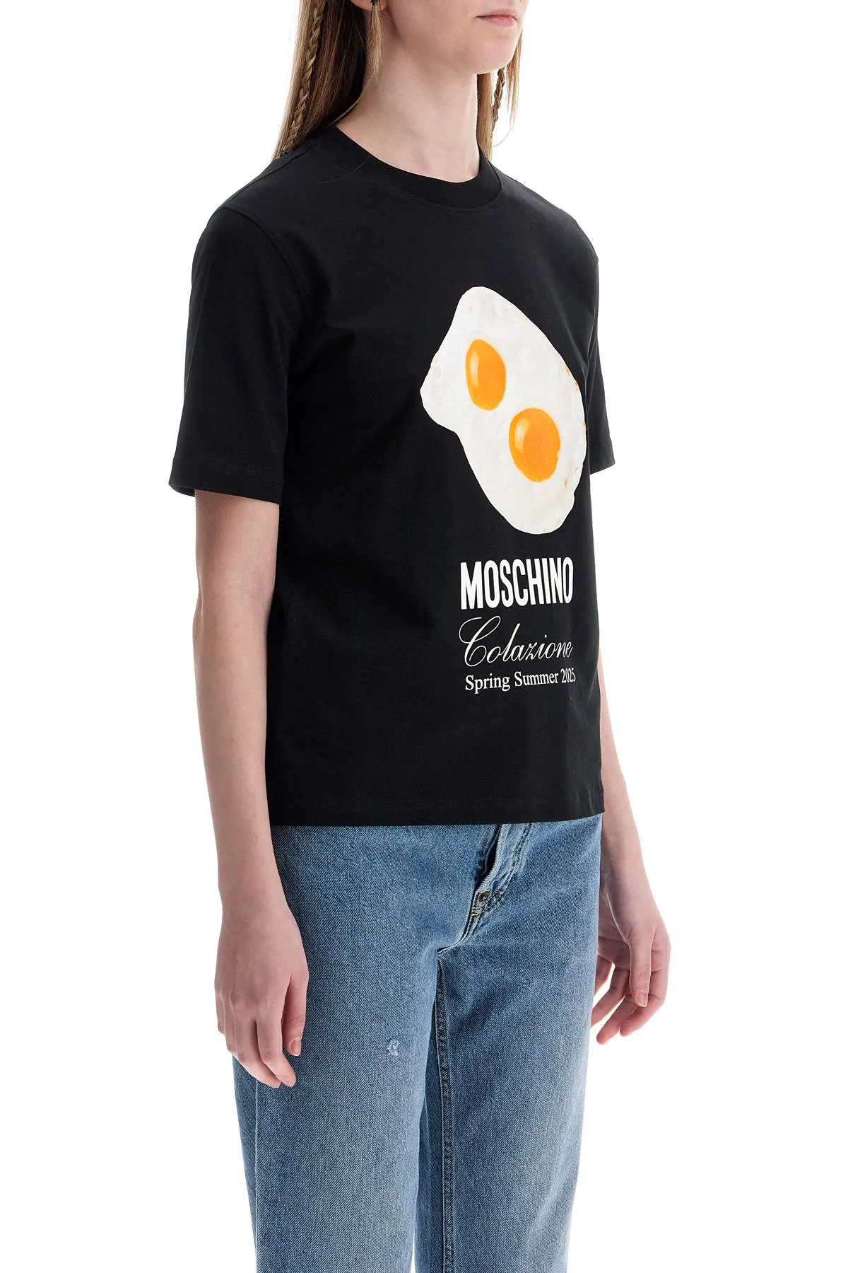 Moschino Women's  Cotton T-Shirt With Fried Egg Print