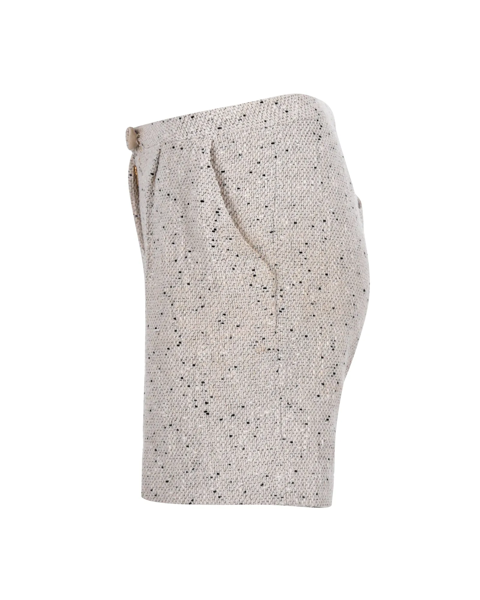 Nanushka Jacket and Shorts Set in Beige Cotton