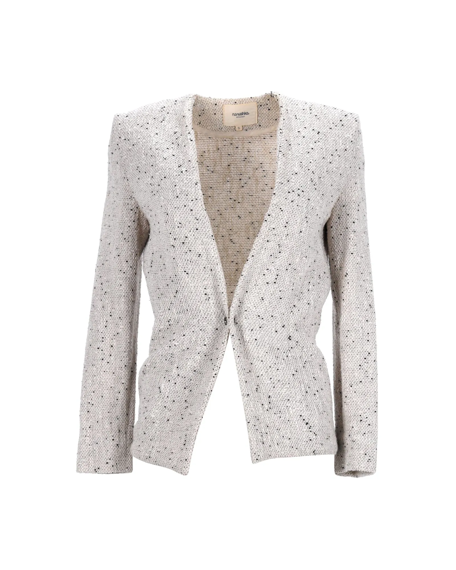 Nanushka Jacket and Shorts Set in Beige Cotton