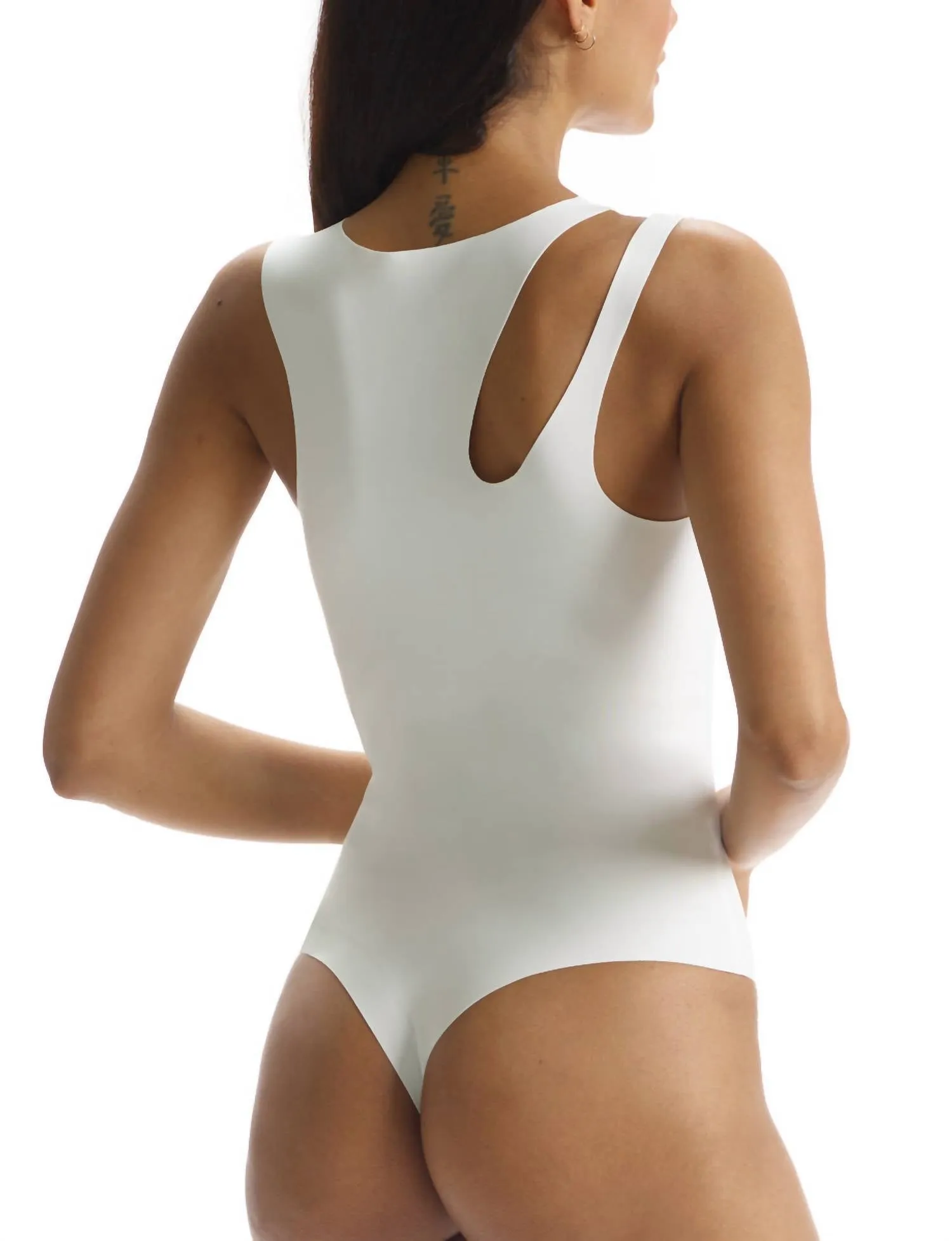 Neoprene Banded Bodysuit In White