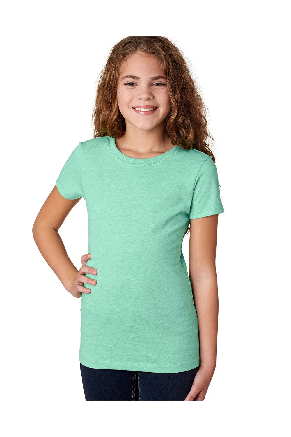 Next Level Youth Princess CVC Jersey Short Sleeve Crewneck T-Shirt - Mint Green