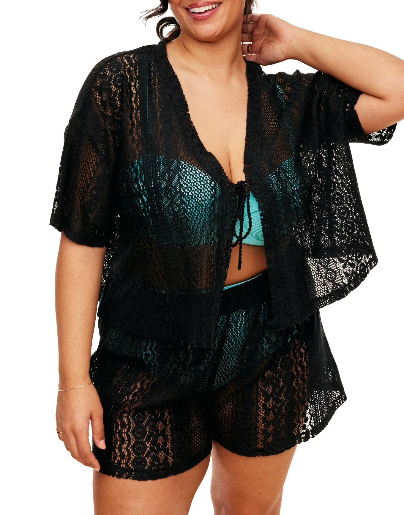 Nika Women's Plus-Size Swimwear Two-piece Swim Cover-up Top