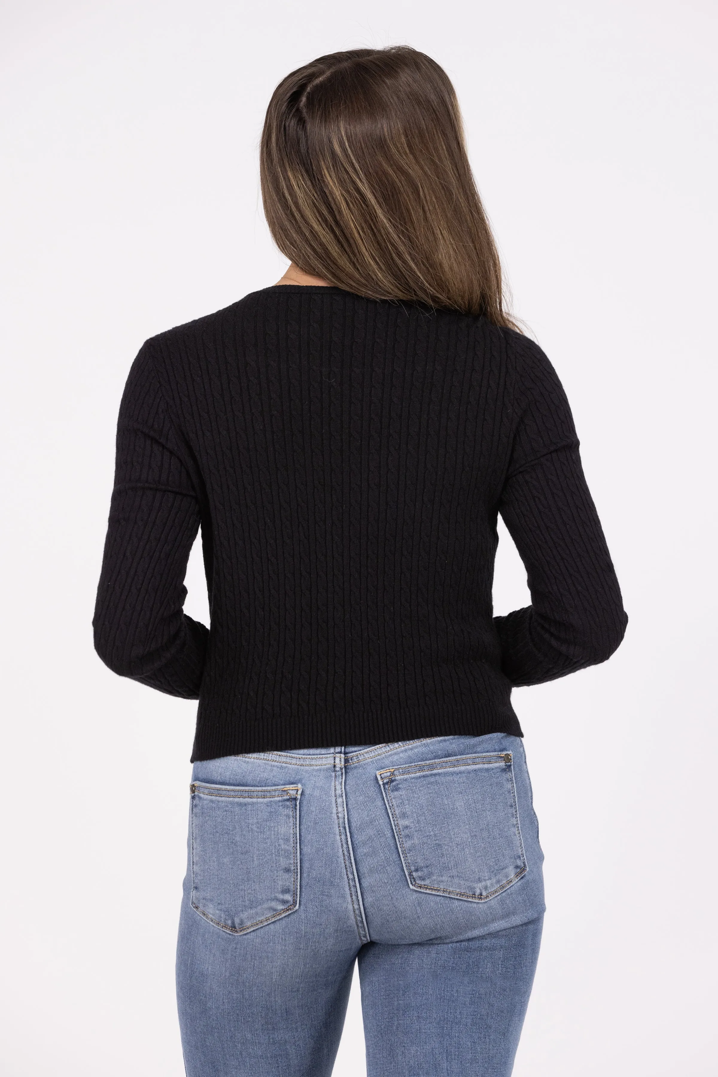 Not Just Anybody Women's Cable Knit Long Sleeve Top