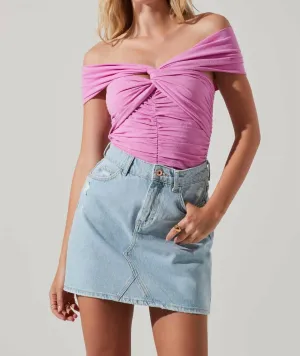 Off Shoulder Bodysuit In Pink