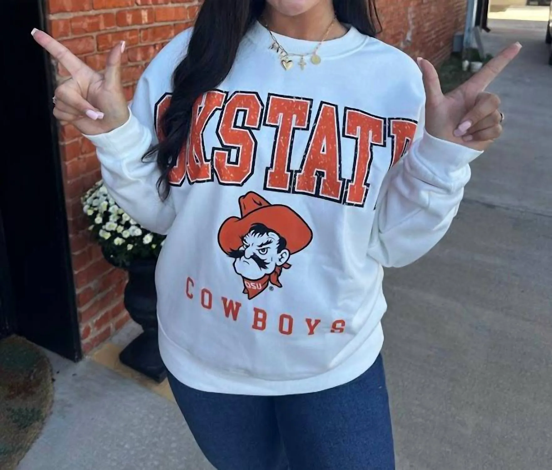 Oklahoma State Game Day Sweatshirt In White