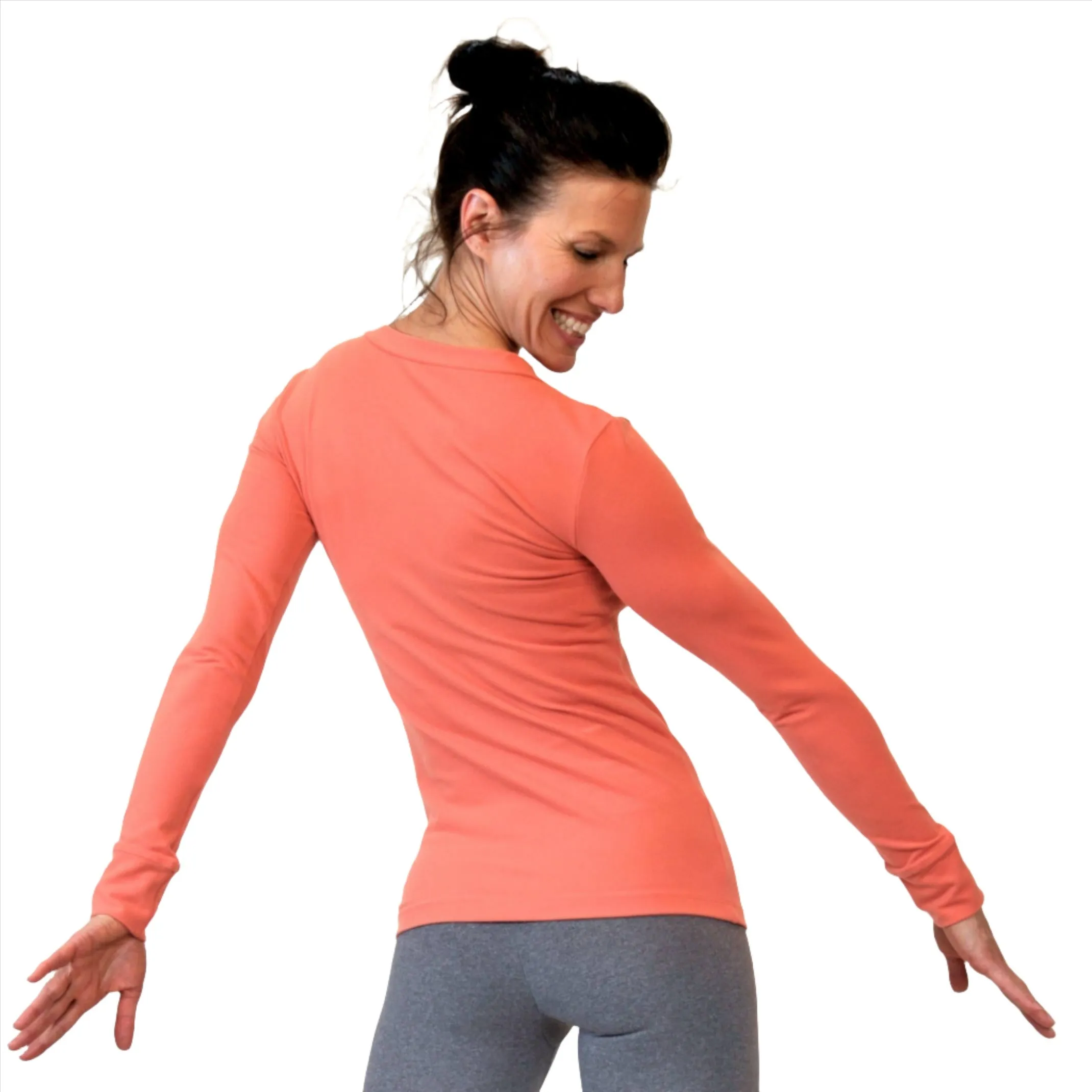 One Step Ahead Brushed Supplex V Neck Long Sleeve Top 2015